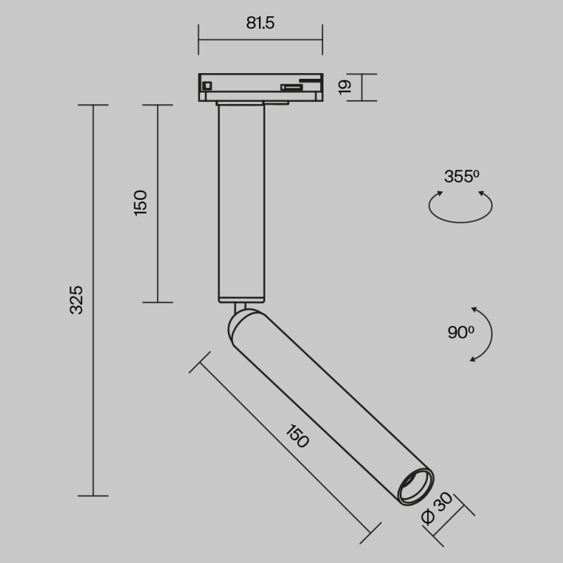 Трековый светильник 3*8,15*32,5 см, LED 6W 4000K Maytoni Technical Focus T TR142-1-6W4K-W белый