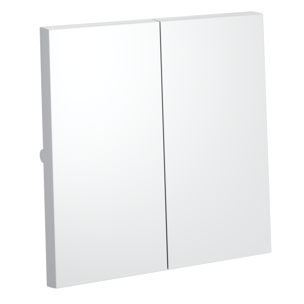 Клавиши для выключателя/переключателя двухклавишного, белый матовый Voltum S70 VLS000302, Пластик Soft touch