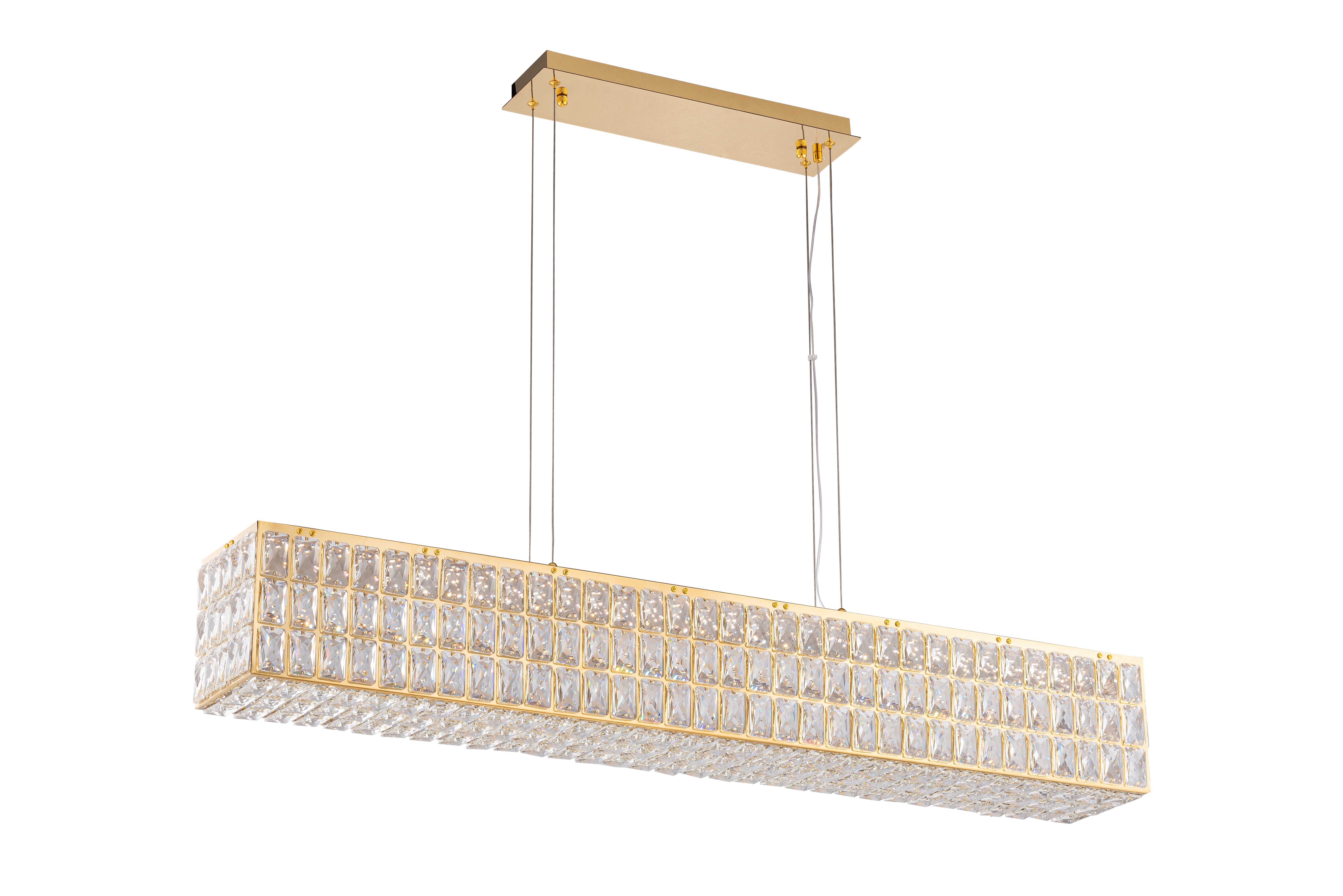 Люстра 2000*1200, LED, 76W NewRgy Cristallo 2798E/76W GOLD+CLEAR, Золото+прозрачный