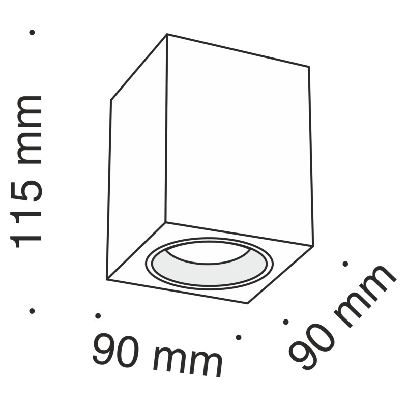Светильник 9*9 см, GU10 50W, Maytoni Alfa C013CL-01B, черный