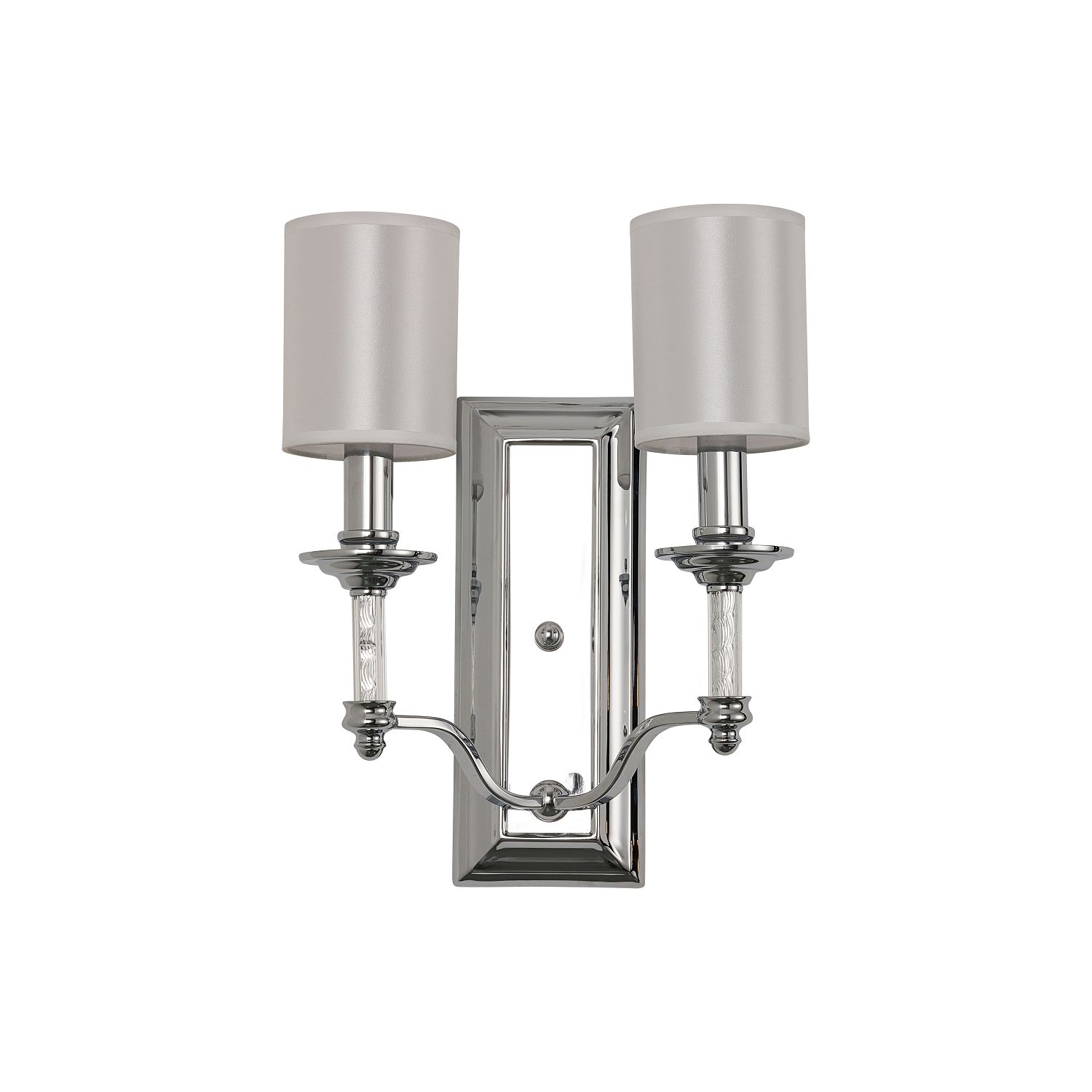 Бра Favourite Gelios 2930-2W, D160*W300*H390, хром, плафоны из белой атласной ткани, декоративные элементы из прозрачного стекла