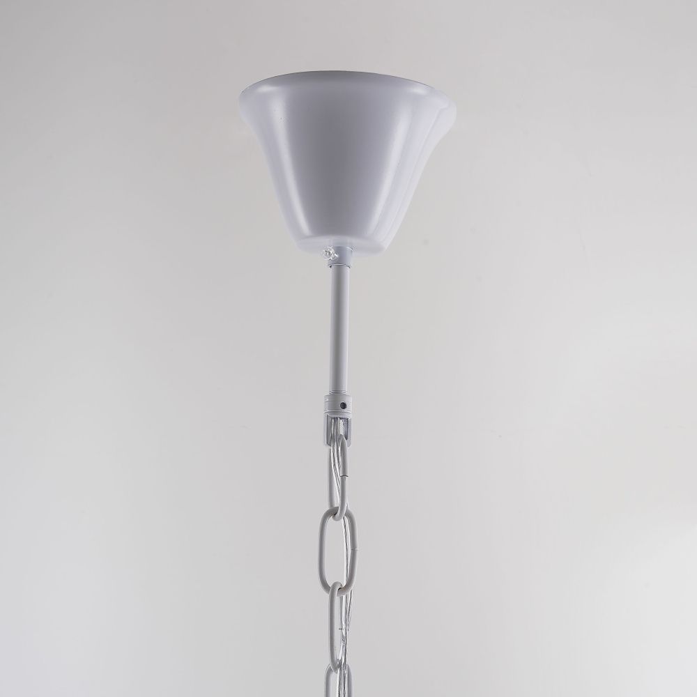 Подвесная люстра RH Anselme White Wood Weathered Chandelier 48*48*50 см, 3*E14*40W, ImperiumLoft 40.2087-0, Белый