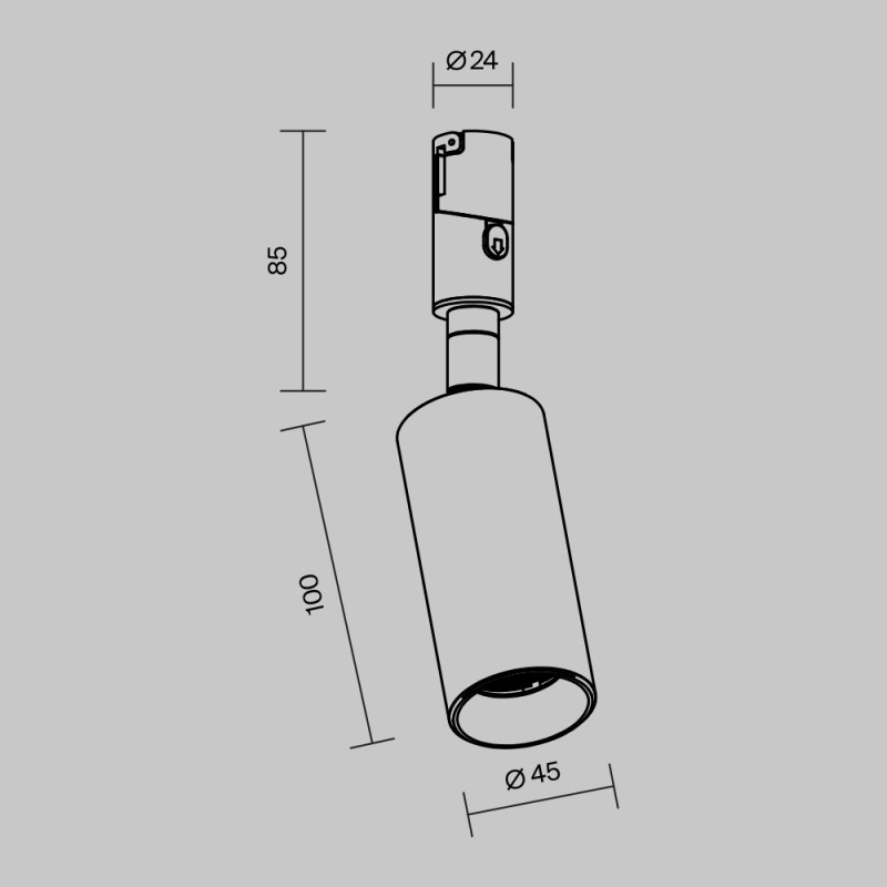 Трековый светильник FLEXITY 4,5*10 см, LED 10W 3000K 36° Maytoni Technical Focus Led TR201-1-10W3K-M-B черный