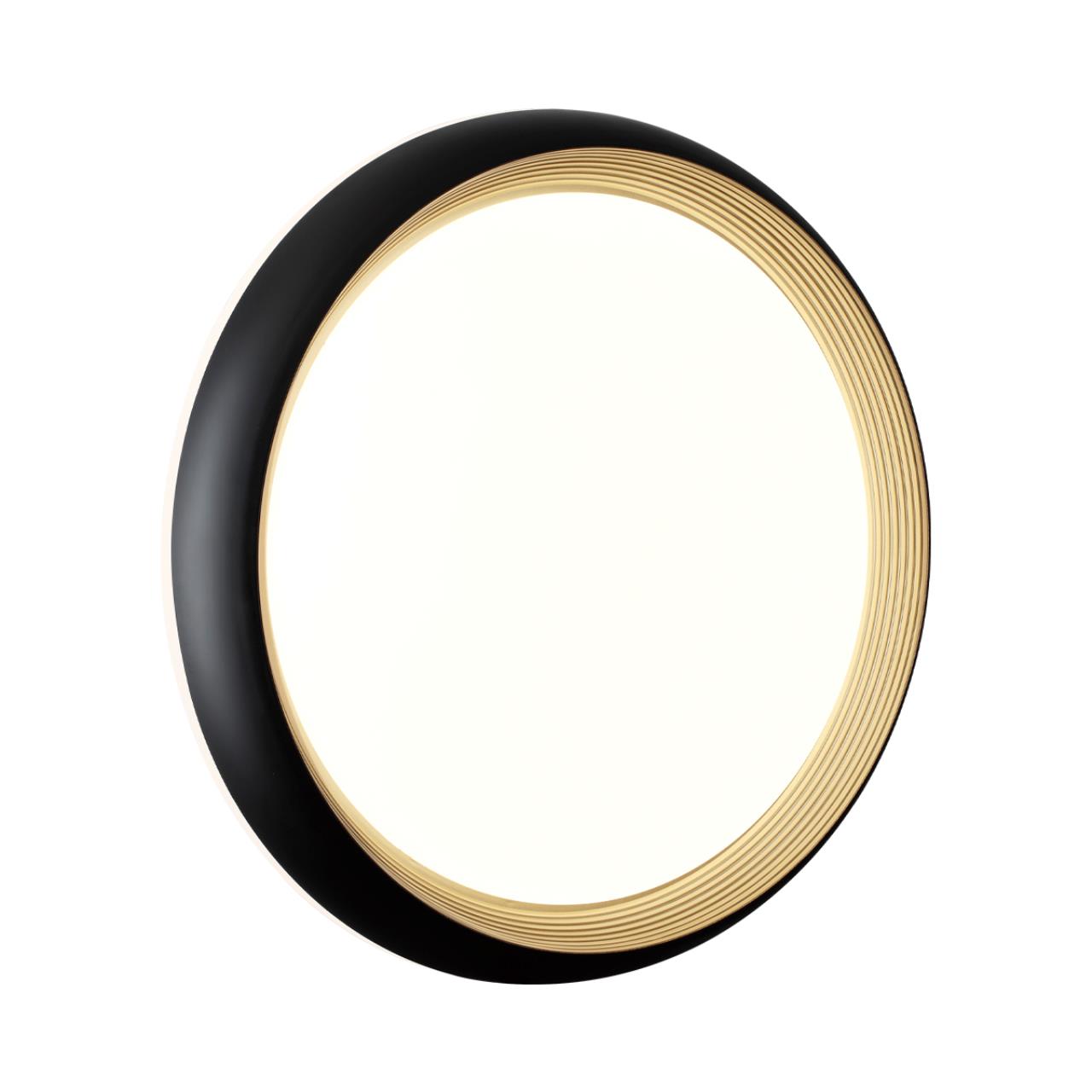 Cветильник 38*8,7 см, LED 48W, 4000 К, IP43, белый/черный/золотой, пластик Sonex Tofiq Black, 7651/DL