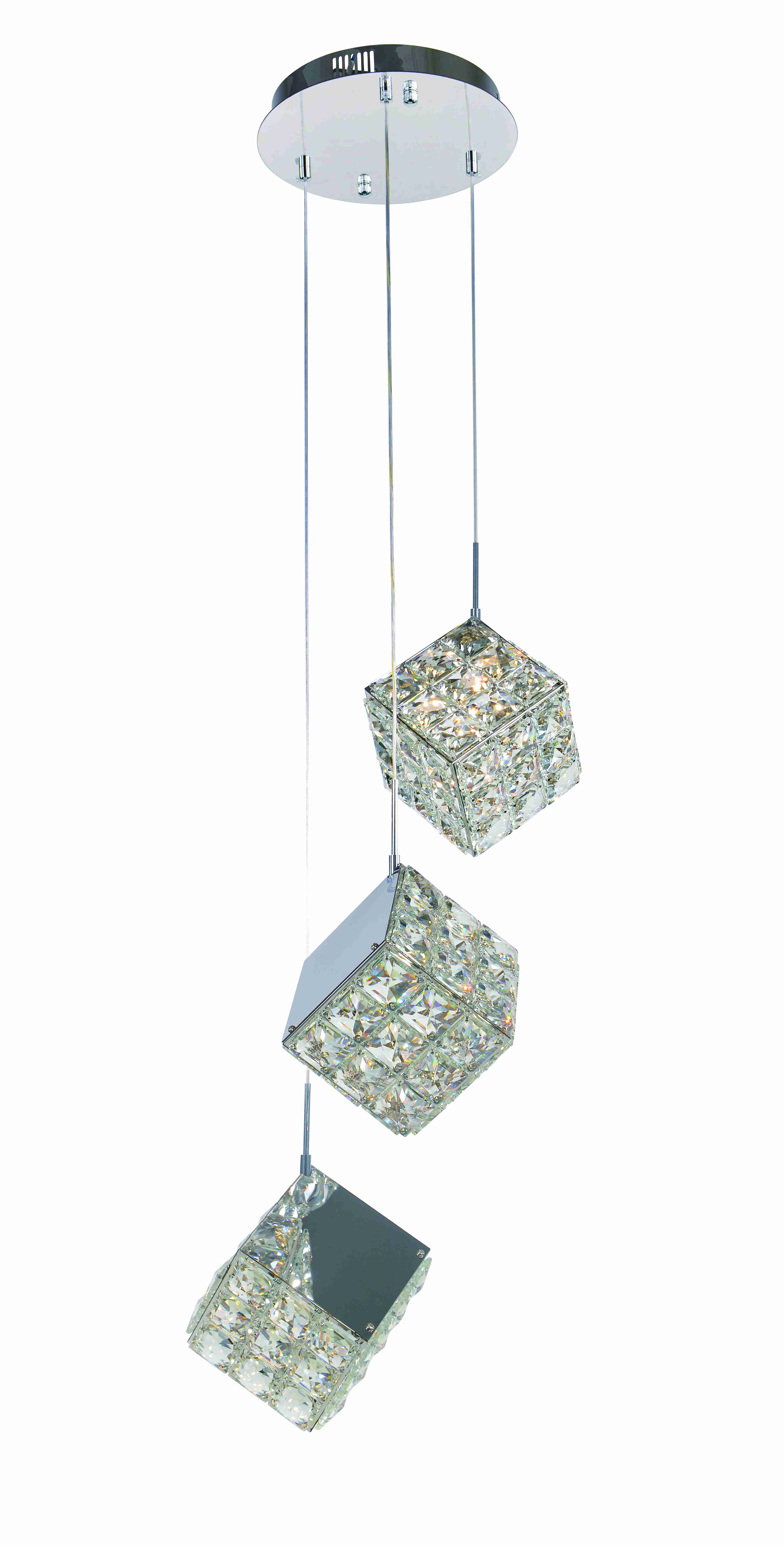 Люстра 250*800, 3*G9,  NewRgy Cristallo 6010R/3A CHROME+CLEAR, Хром+Прозрачный