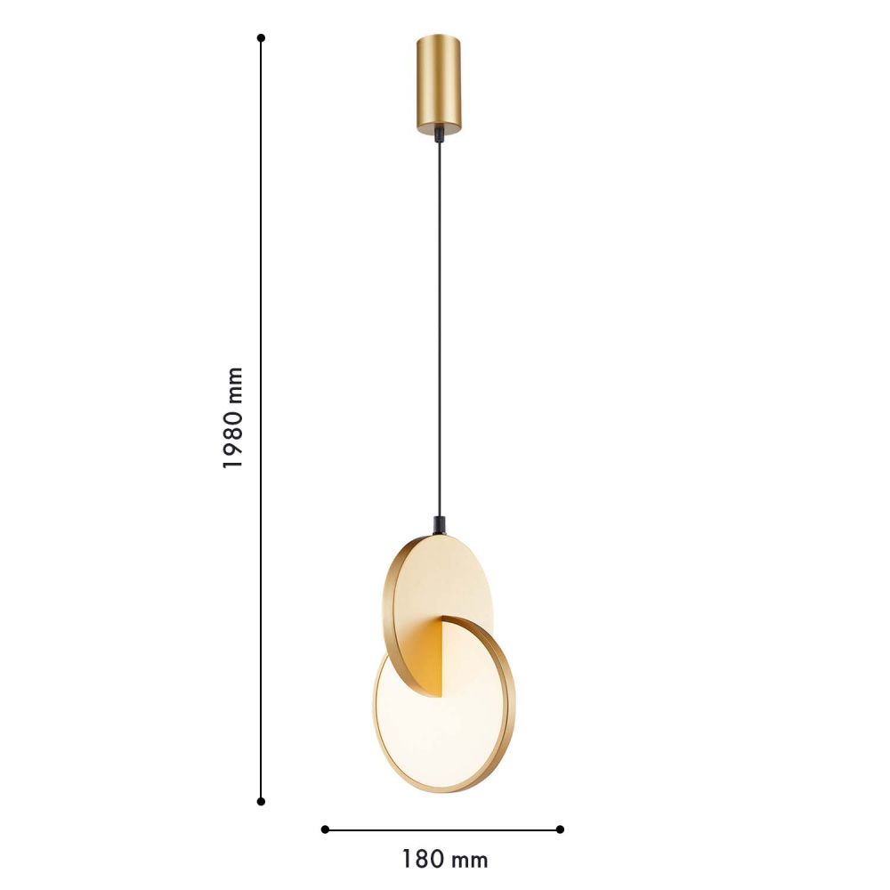 Подвес 17*40,5-198 см, 1*LED, 7W, 3000K, F-Promo Grahan 4608-1P, золотой
