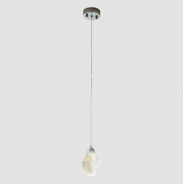 Светильник подвесной ElegantLight DZN-8357 ХРОМ D100/H1500/1/LED/5W/4500K FACETED-STONE 23-05