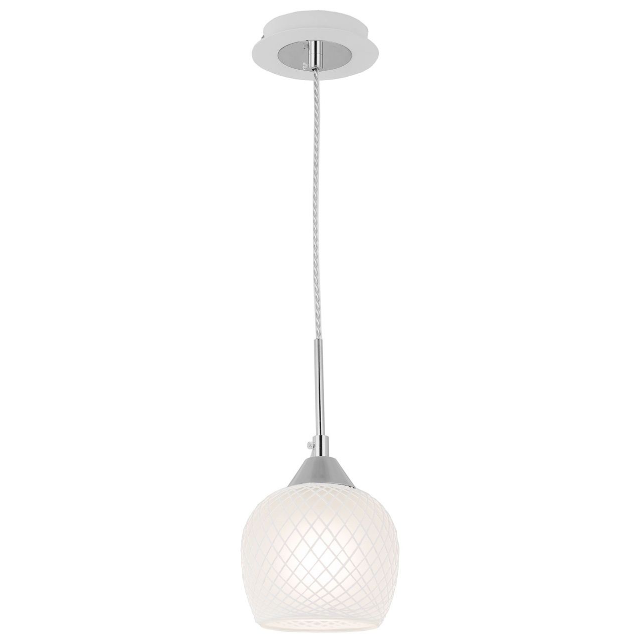 Подвесной светильник Citilux Сюзи CL171111, белый, хром, диаметр 15 см