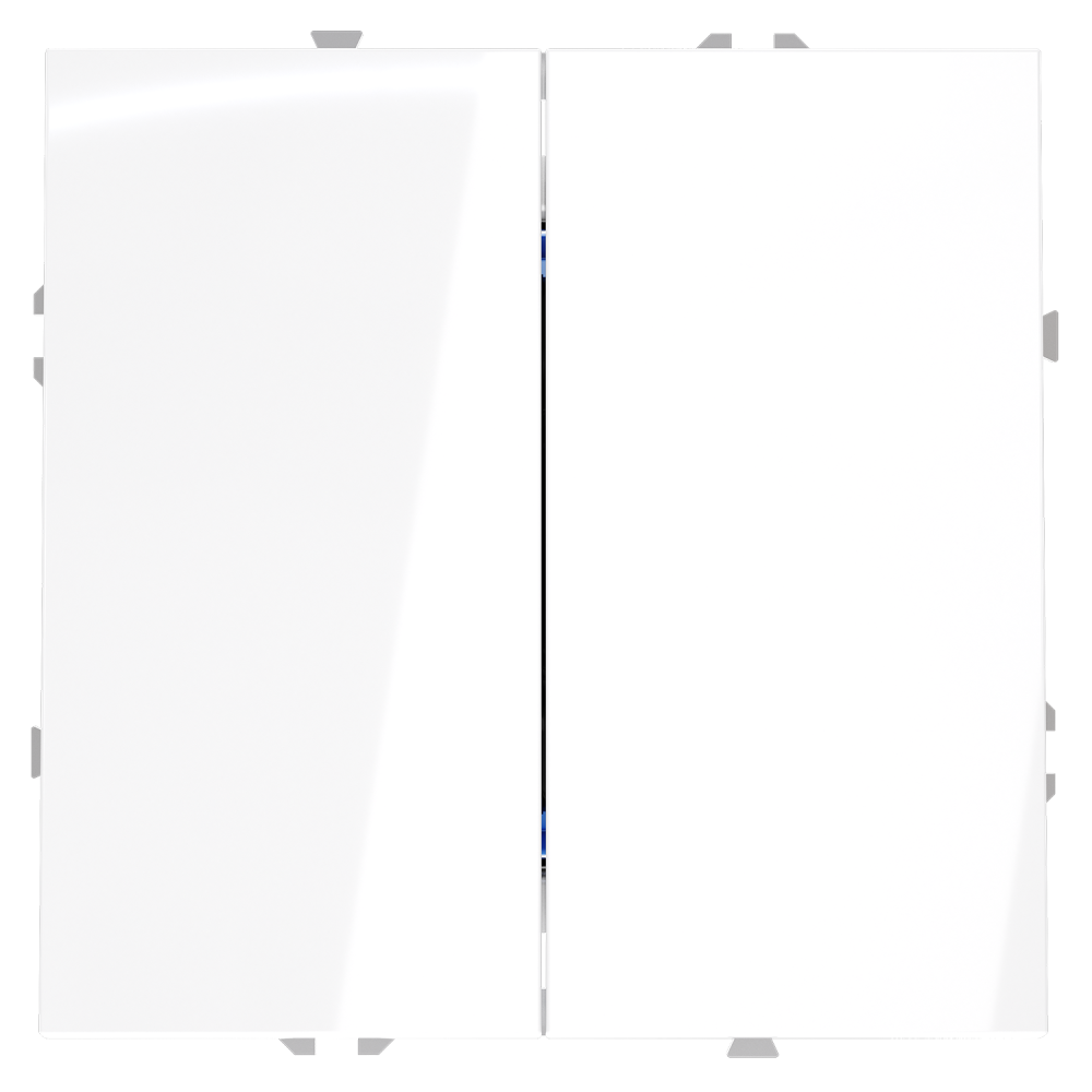 Перекрестный переключатель встраиваемый двухклавишный 10А, белый глянцевый Voltum S70 VLS020501, Пластик глянцевая