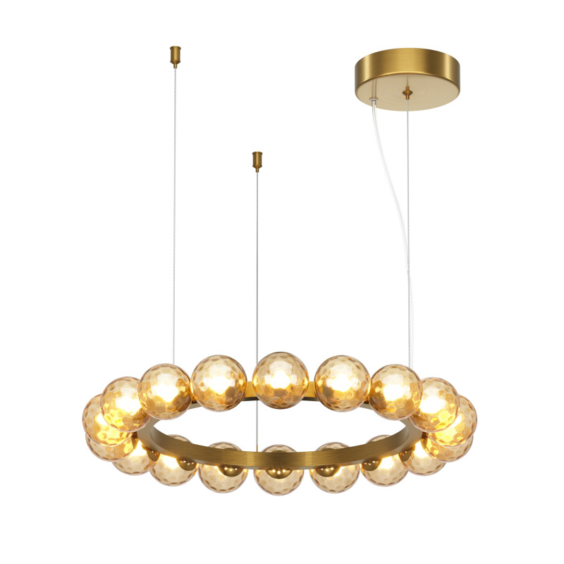 Подвесной светильник 60*60*310 см, LED, 32W, 3000К, Maytoni Ambre MOD331PL-L32BS3K латунный