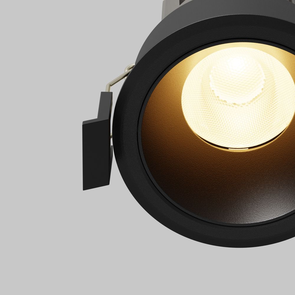Встраиваемый светильник 7*8 см, вр 6 см, *LED*10W, 3000K, Maytoni Dip DL115-10W-3K-B, Черный