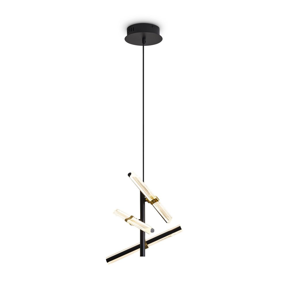 Подвесной светильник 13,5*13,5*43-193 см, LED*10W, 2700K, Freya Brilliance FR5557PL-L14B, Черный
