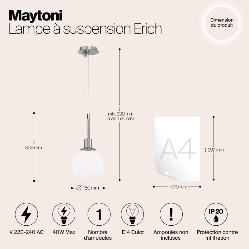 Светильник 15 см Maytoni Erich MOD221-PL-01-G золото
