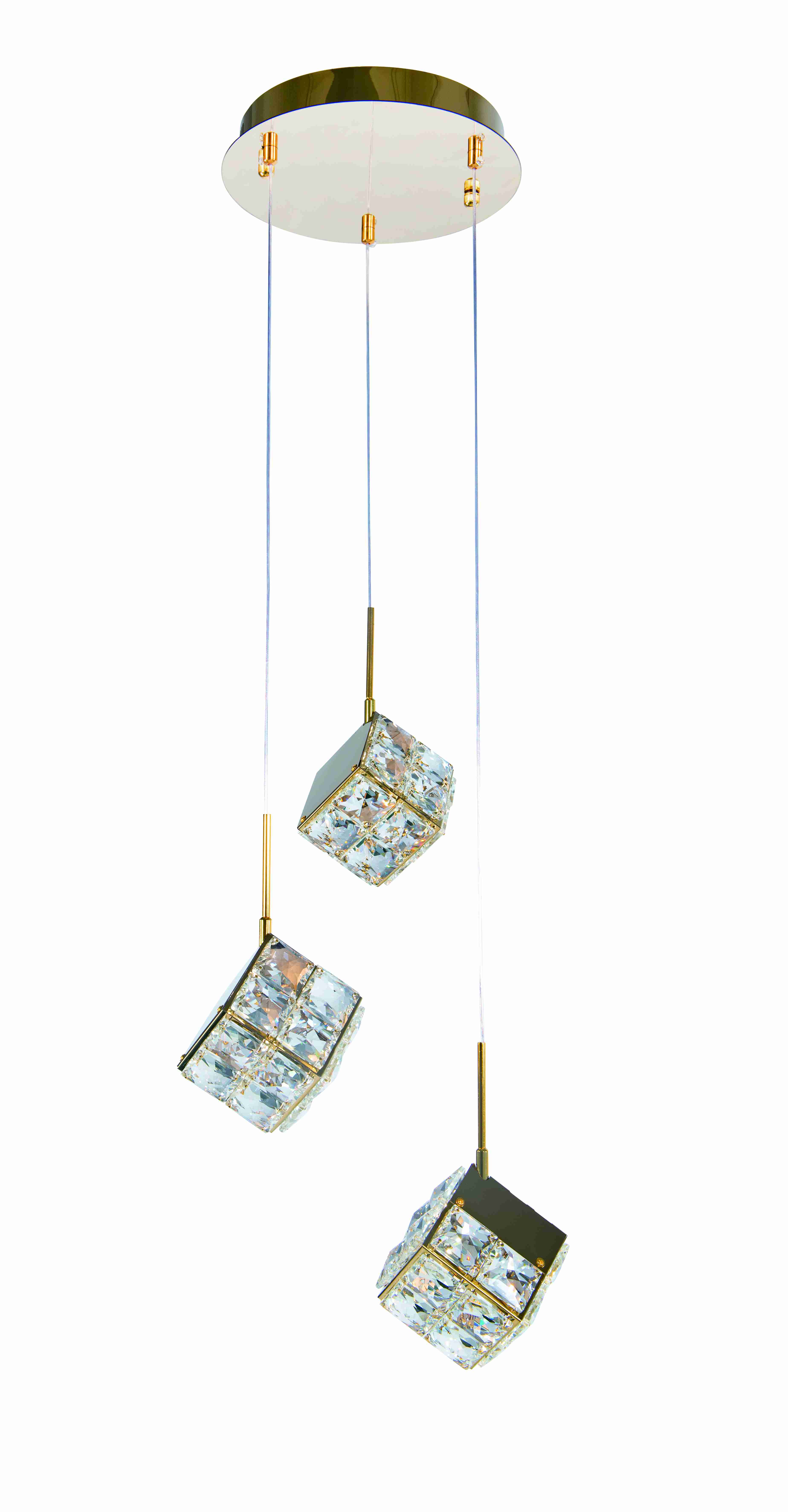 Люстра 250*800, 3*G9,  NewRgy Cristallo 6009E/3A GOLD+CLEAR, Золото+прозрачный