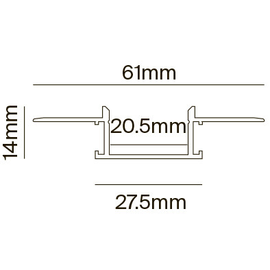 Алюминиевый профиль  Встраиваемый 2000*61*14 мм Maytoni Technical Led Strip ALM011S-2M Серебро, цена за штуку