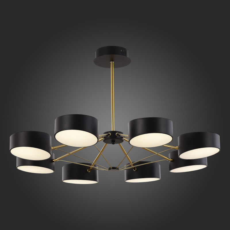 Светильник потолочный 81 см, 80W, 3000K-6000K  EVOLUCE  VALLE  SLE6005-402-08  Черный, Золотистый