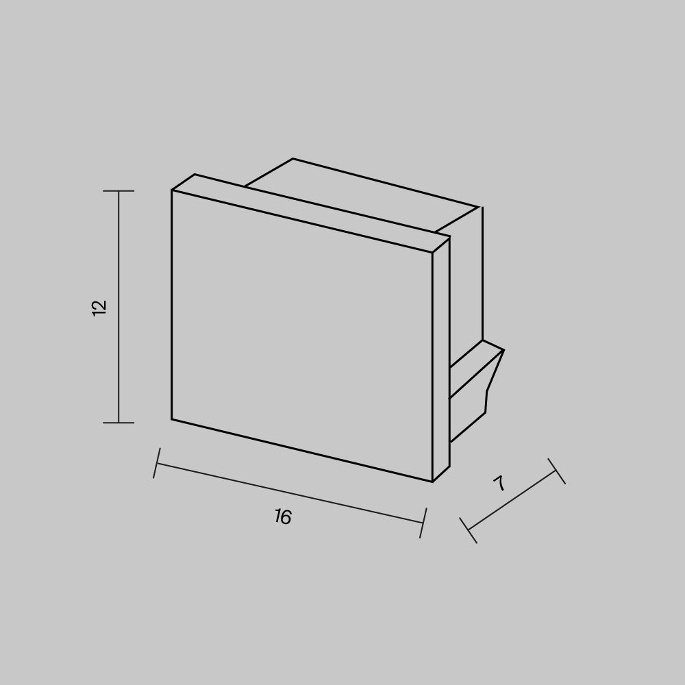 Комплект заглушек (для профиля 16×12) 10 шт., ALM-005-B-EC 642022, 1*2*1 см, Maytoni Led Strip 642022, Черный