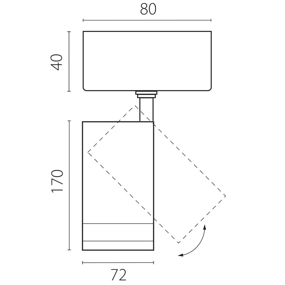 Светильник накладной c адаптером *7,2*17 см, *20W, 2700-4200-6000K, Lightstar Canno Pro C4206SO, Белый