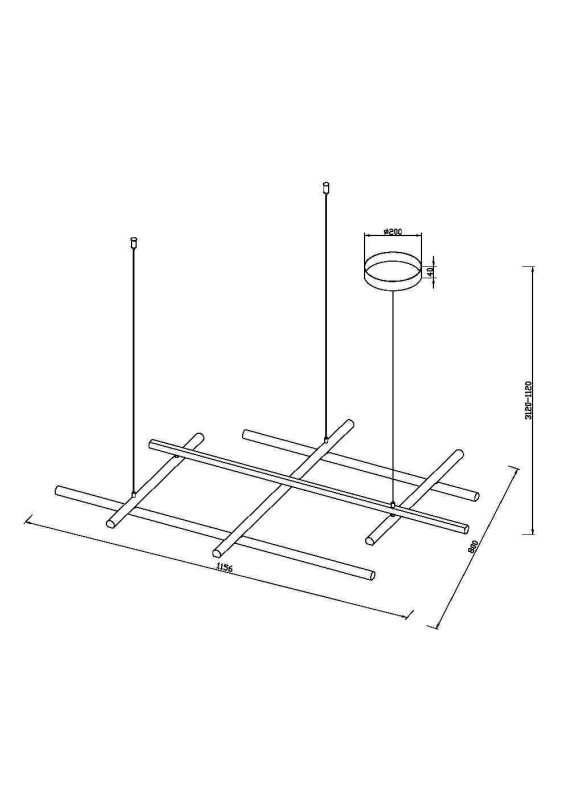Подвесной светильник 115,6*80*312 см, LED, 80W, 3000К, Maytoni Radiance MOD278PL-L86G3K золото матовое