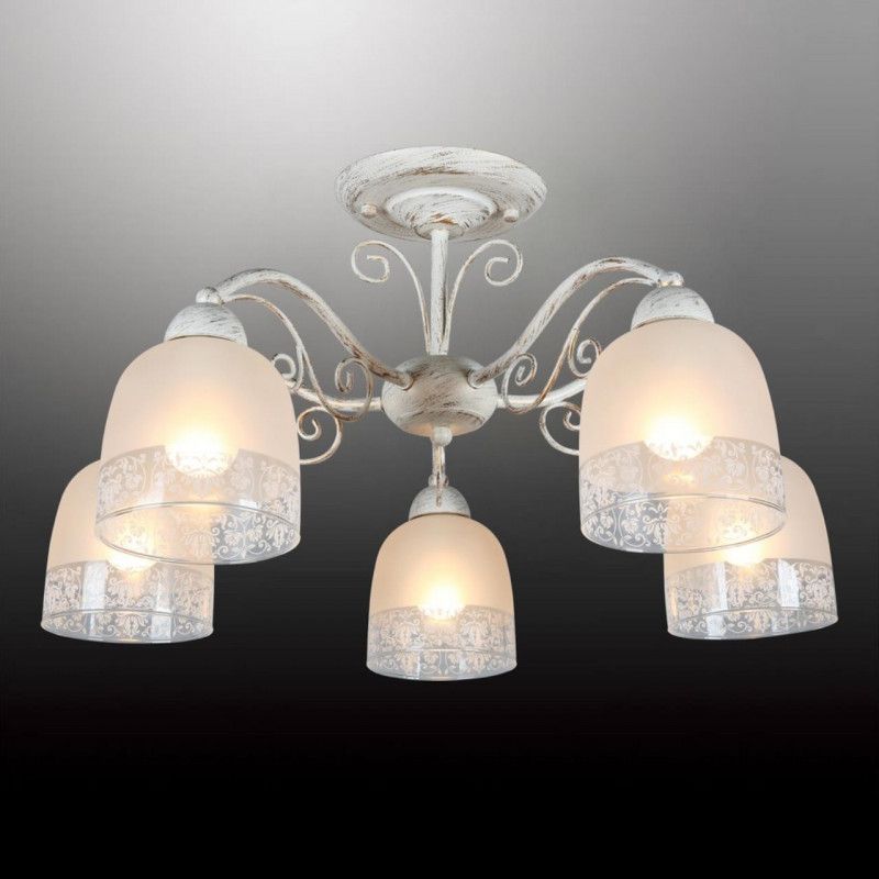 Люстра 57*32 см, 5*E14, 40W, Omnilux Omnilux 549 OML-54907-05, бежевый