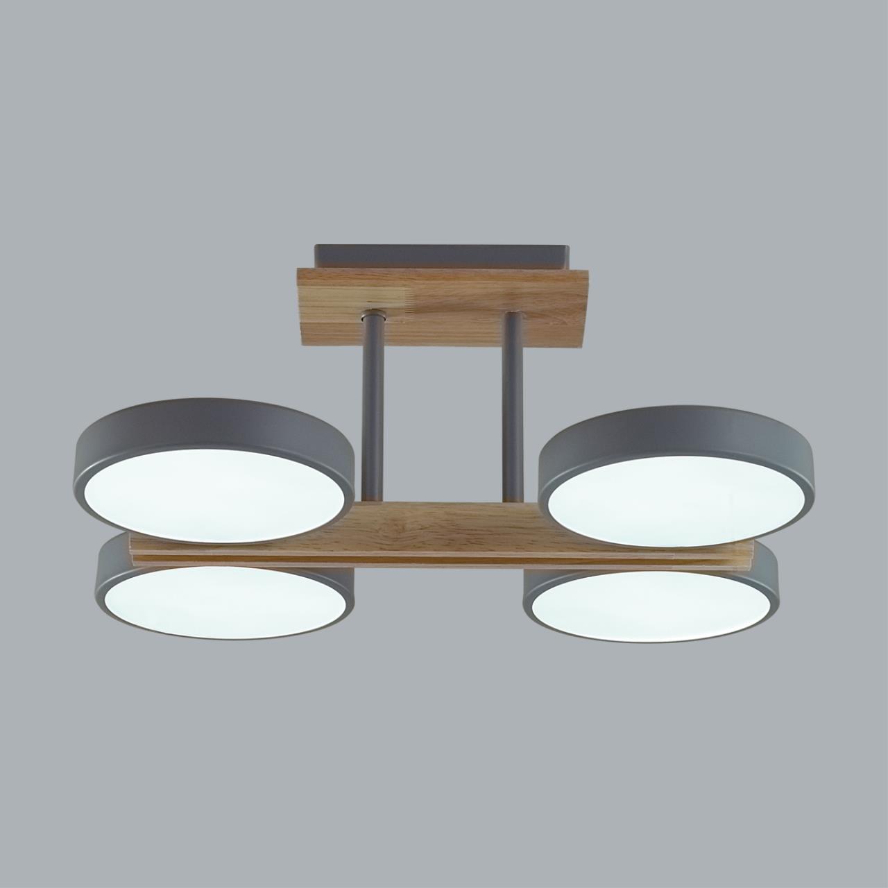 Потолочный светильник 33*40*17 см, 1*LED*108W 3000-4000-6000K Lumion Plato 8031/72CL серый, дерево