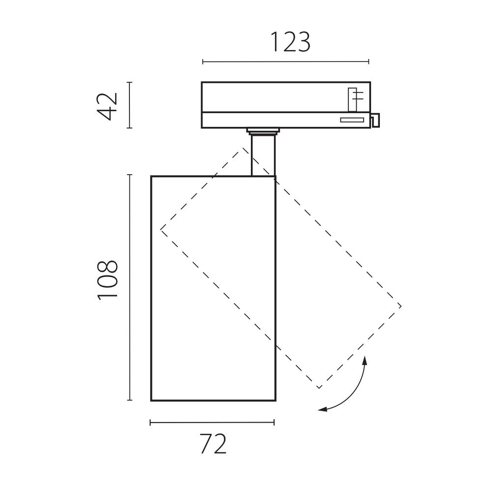 Светильник Quattro с адаптером *7*10,8 см, *24W, 3000K, Lightstar Alta Base A5237QT36G, Черный