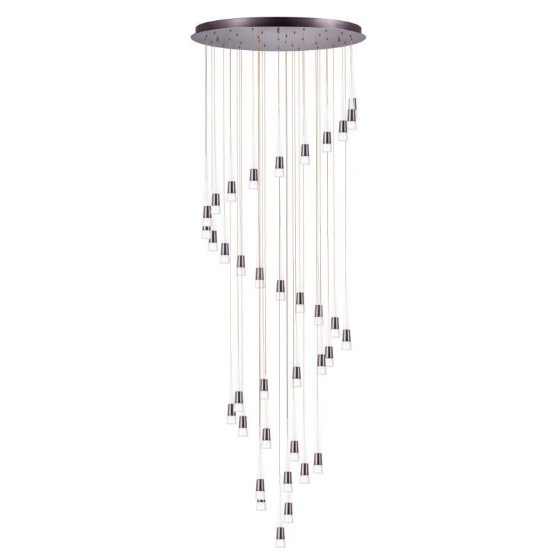 Каскадная люстра 100*280 см, LED, 180W, 3000K Lightstar Cone 757361, бронзовый