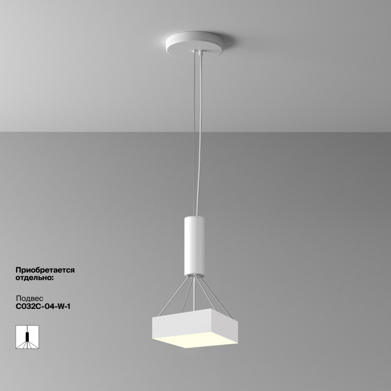 Накладной светильник 22*22*6 см, LED, 24W, 3000К, Maytoni Technical Zon C032CL-24W3K-SQ-W белый