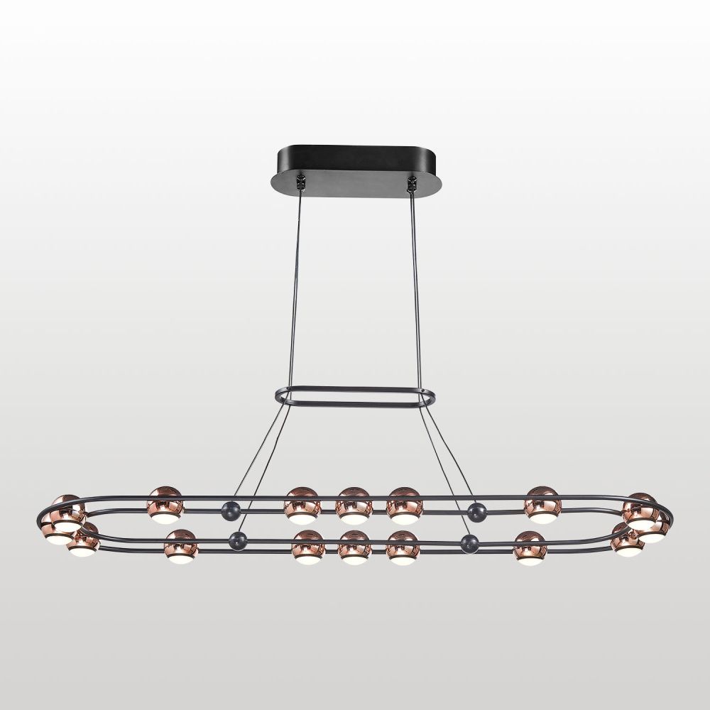 Линейно-подвесной светильник *95*35-180 см, 16*LED*3W, 3000K, Lussole Taylor LSP-7379, черный