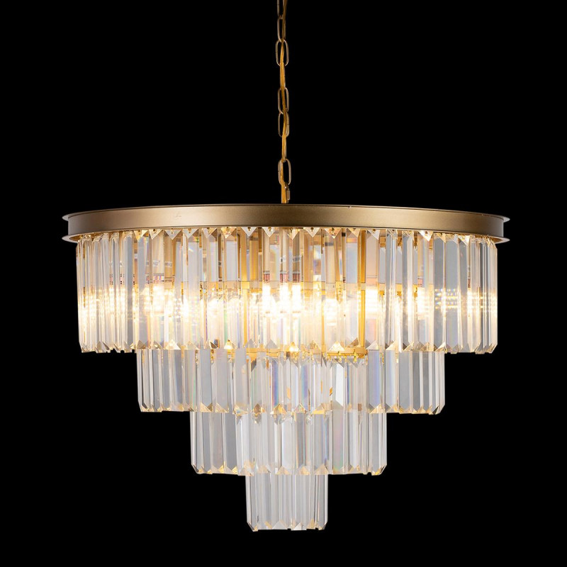 Подвесная люстра Loft IT Prism Clear 10019/600C, диаметр 60 см, золото