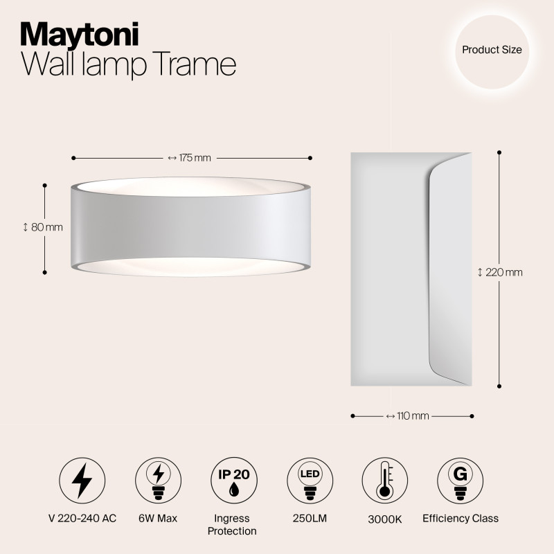 Светильник настенный Maytoni  C806WL-L5W, белый/матовый