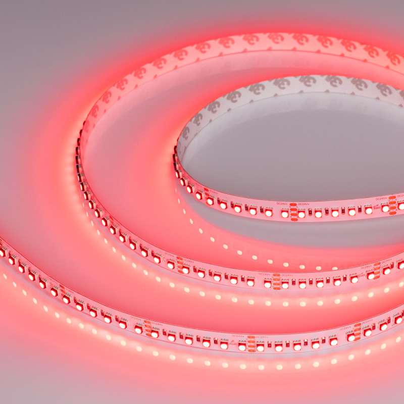 Лента MINI-F120-12mm 24V RGB (22.4 W/m, IP20, 3535, 5m) (Arlight, Открытый) 022719(2). Цена указана за 5 метров. Продается кратно 5 метрам.