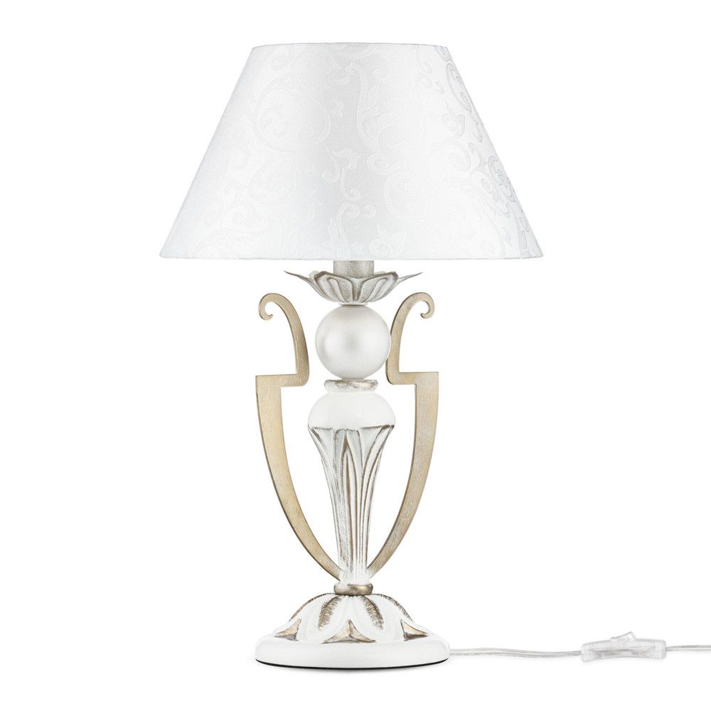 Настольная лампа Maytoni Elegant ARM004-11-W, диаметр 28 см, Белое Золото