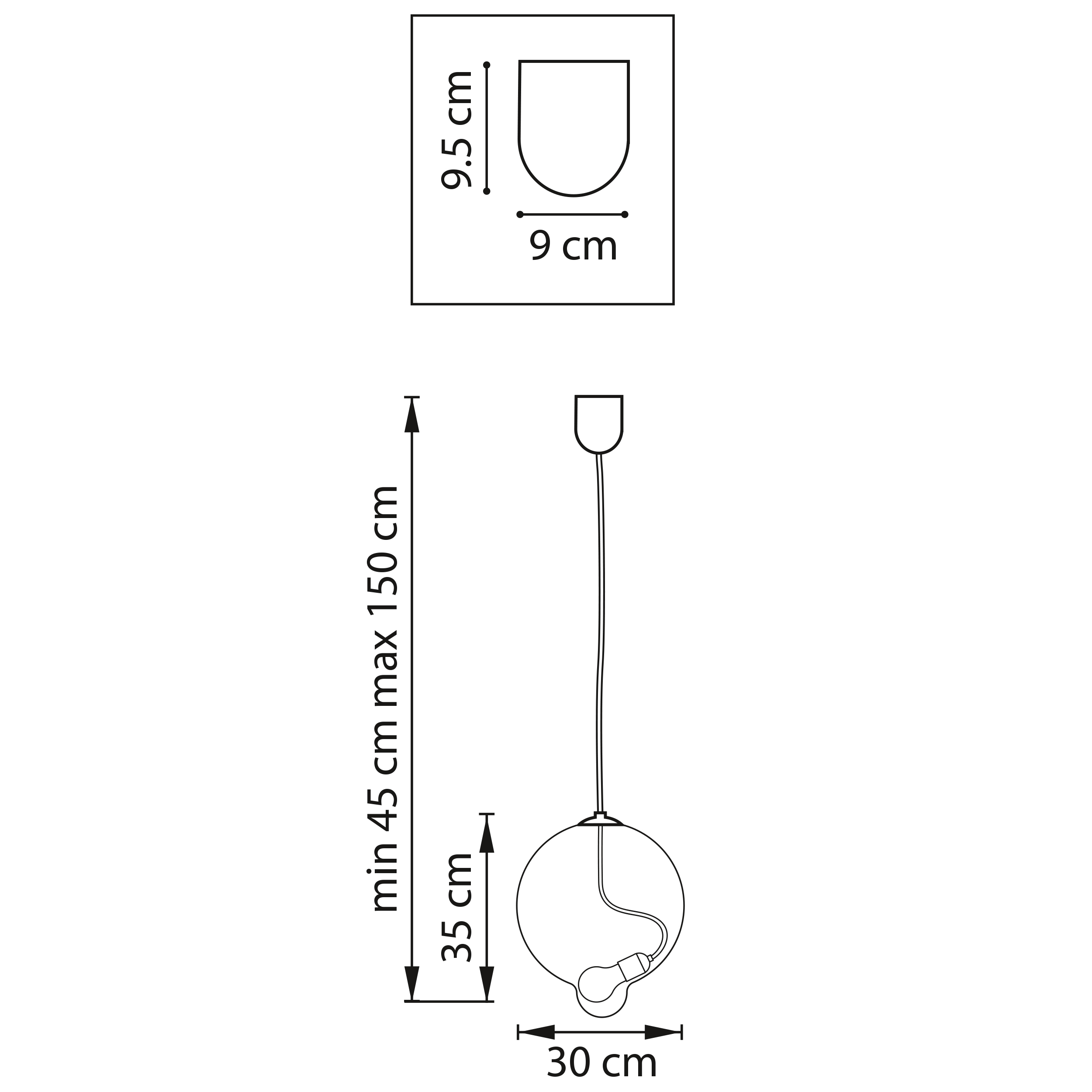 Подвес 30*45/150 см, 1*E27*8W Lightstar Colore 805305 Алюминий