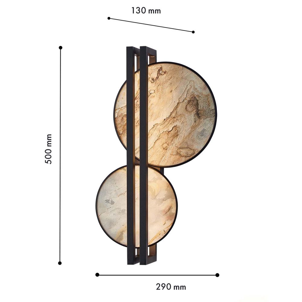 Бра 29*50 см, 2*LED, 24W, 4000K, Favourite Tallar 4593-2W, черный матовый