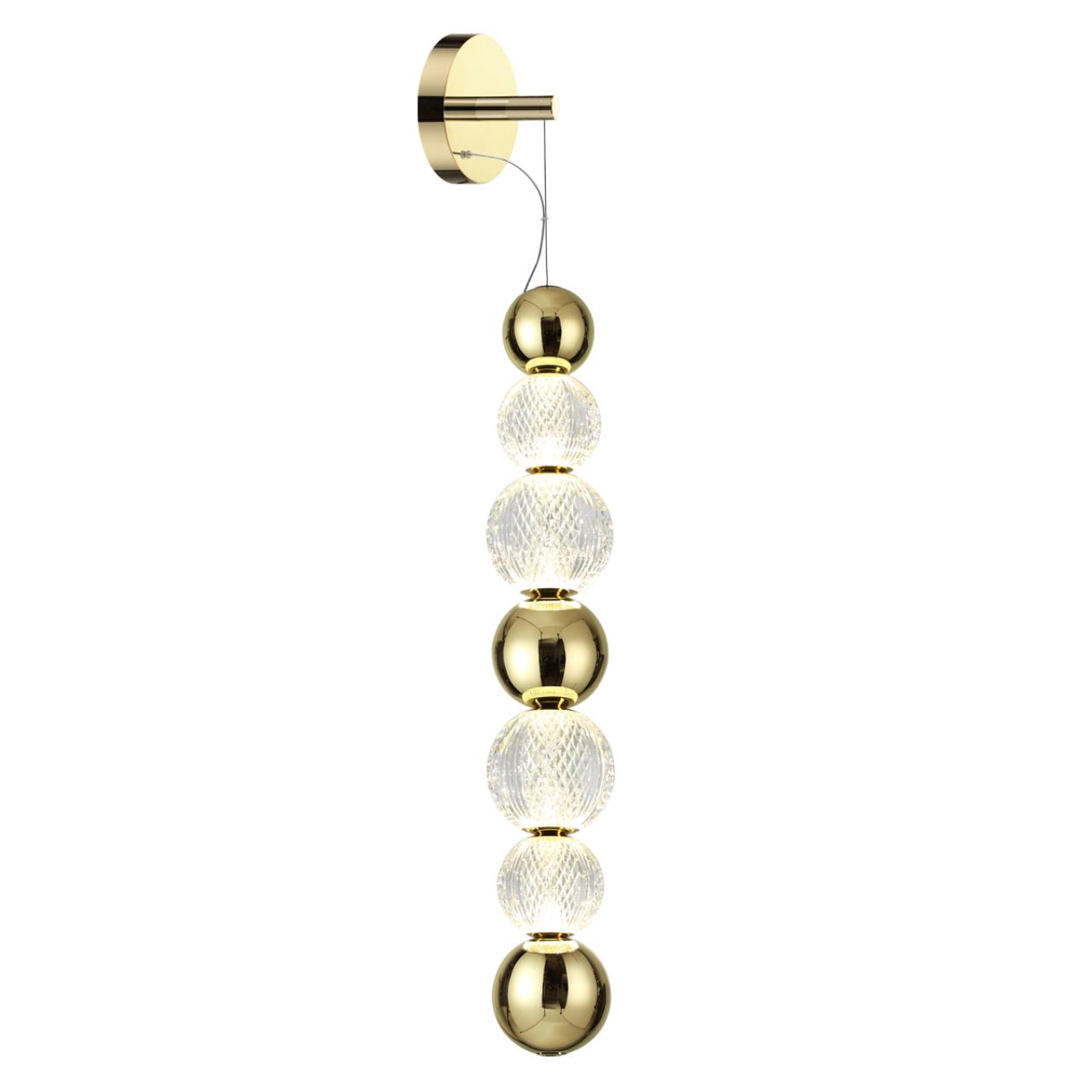 Светодиодный светильник 87 см, 13W, 4000K, Odeon Light CRYSTAL 5008/13WL, золото