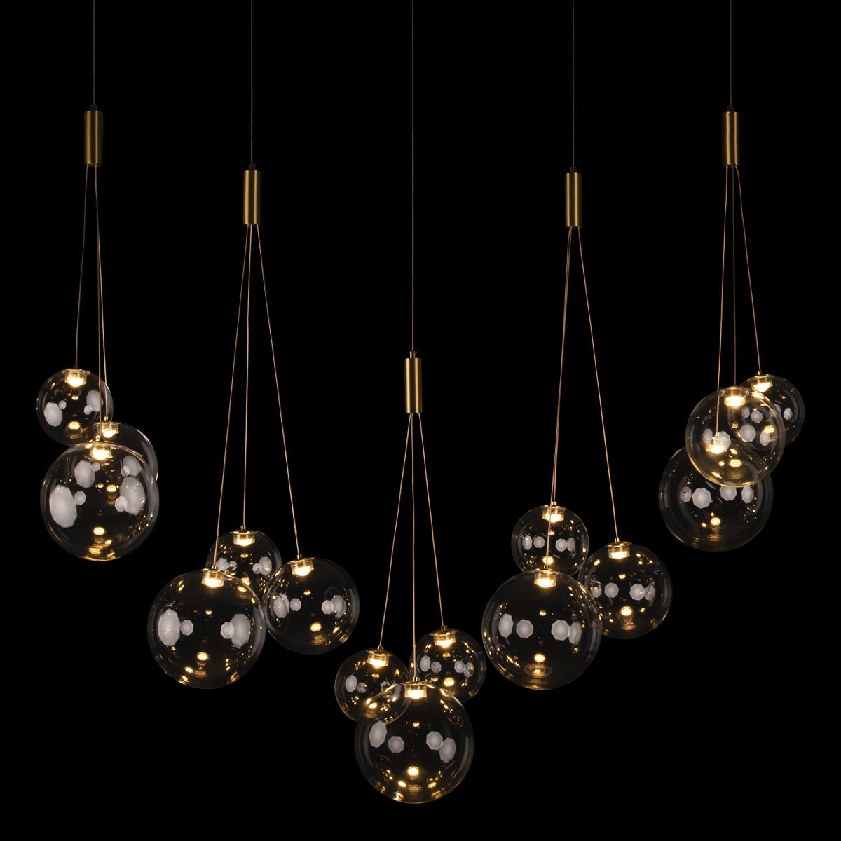 Подвесной светильник 1100*10 см, 15*LED*5W 3000K LOFT IT Pop it 10270/S15 золото