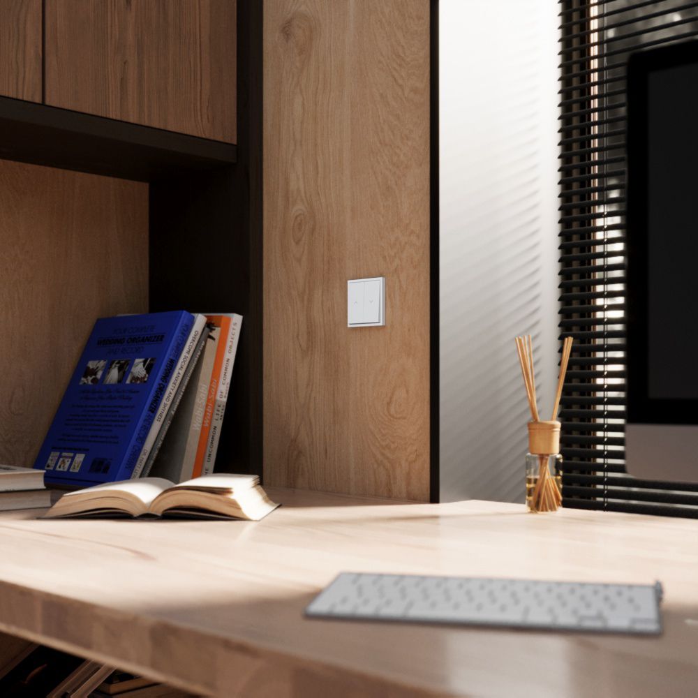 Выключатель встраиваемый для жалюзи 10А, белый матовый Voltum S70 VLS020702, Пластик Soft touch