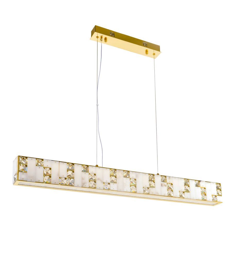 Люстра L1000 x W100 x H100(1100) мм, Светодиодная лента 36W 4000K NewRgy GOLD+CLEAR (Золото + Прозрачный Хрусталь) 6029E/36W GOLD+CLEAR