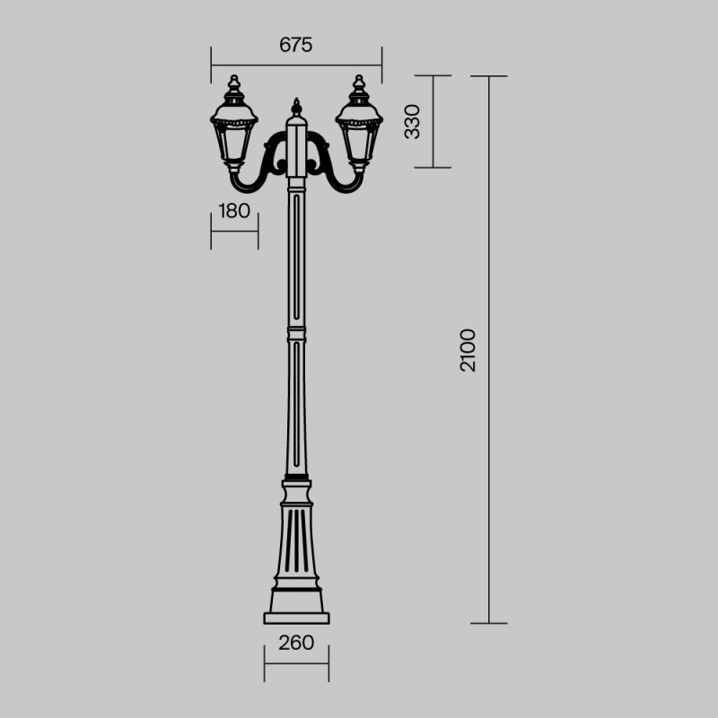 Садово-парковый светильник Maytoni Goiri O028FL-03BZ, коричневый-бронза