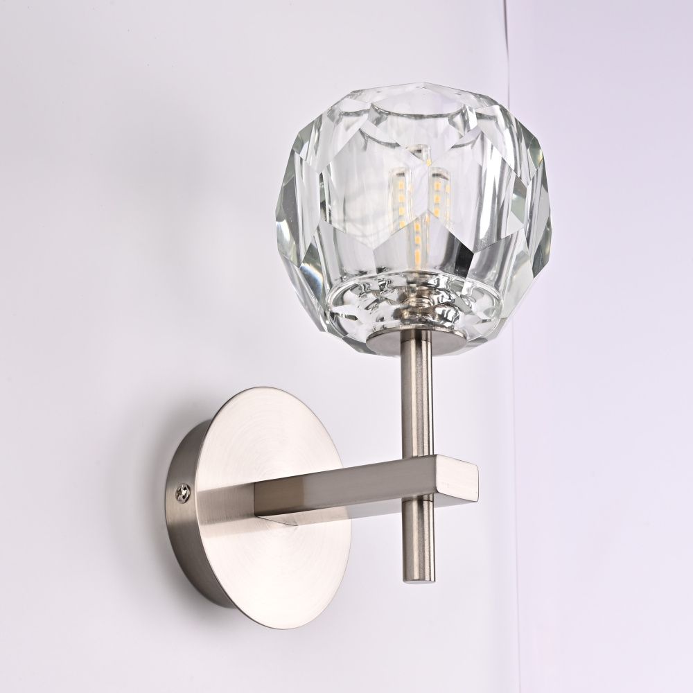 Бра Boule de Cristal Single Sconce Никель 22*11*22 см, 1*G9*40W, ImperiumLoft 196952-22, Никель