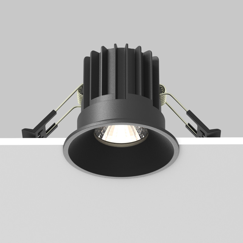 Встраиваемый светильник 6*6*5,3 см, LED, 7W, 4000К, Maytoni Technical ROUND DL058-7W4K-B черный