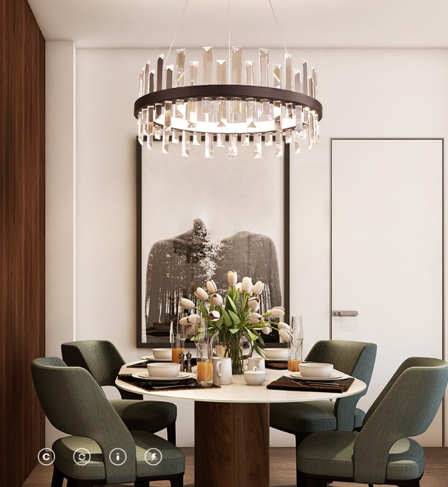 Светильник подвесной ElegantLight DZN-8179 BLACK/ЧЕРНЫЙ D400/H1200/1/LED/40+40W ASK