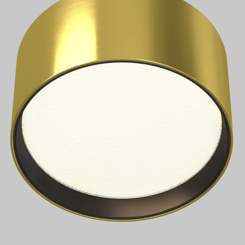 Накладной светильник 12*6,4 см, LED, 12W, 3000К, Maytoni Technical Glare C091CL-12W3K-BS латунный