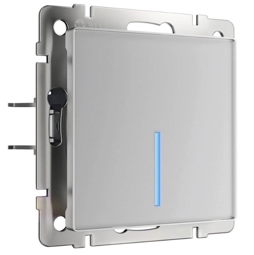 Сенсорный выключатель одноклавишный с подсветкой 1000 Вт (серебряный) W4510006 Werkel 4690389179525