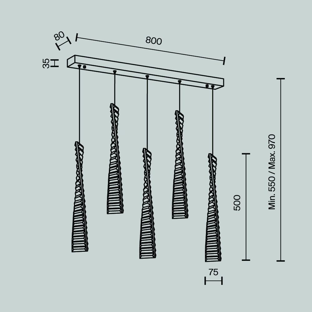Подвесной светильник MODESTYLE MS.88910.5 CR