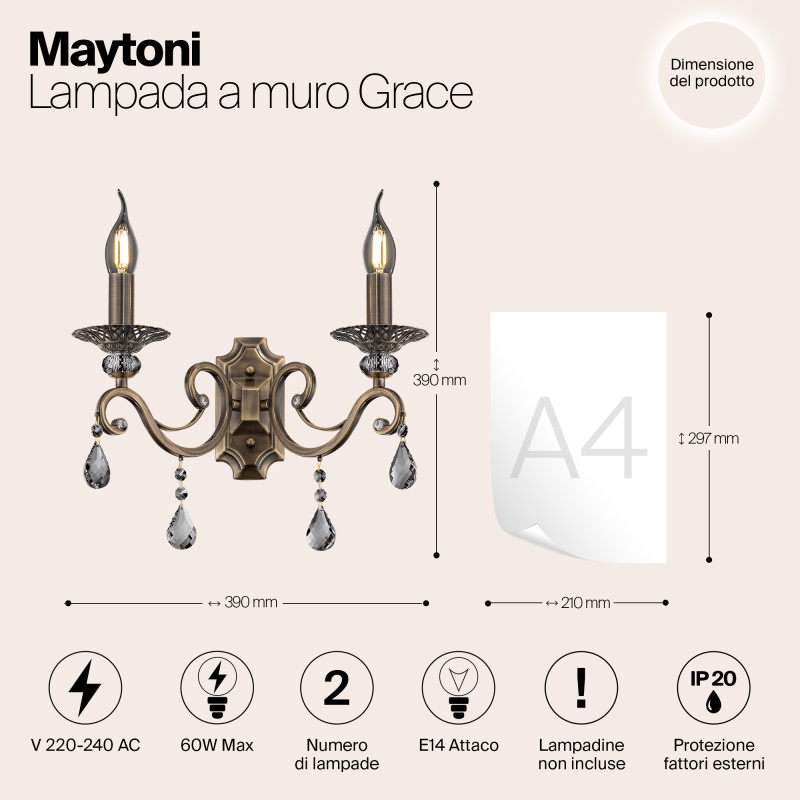 Бра Maytoni RC247-WL-02-R Бронза