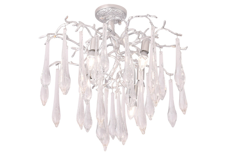 Люстра 60 см Crystal Lux REINA PL5 D600 SILVER PATINA Серебро