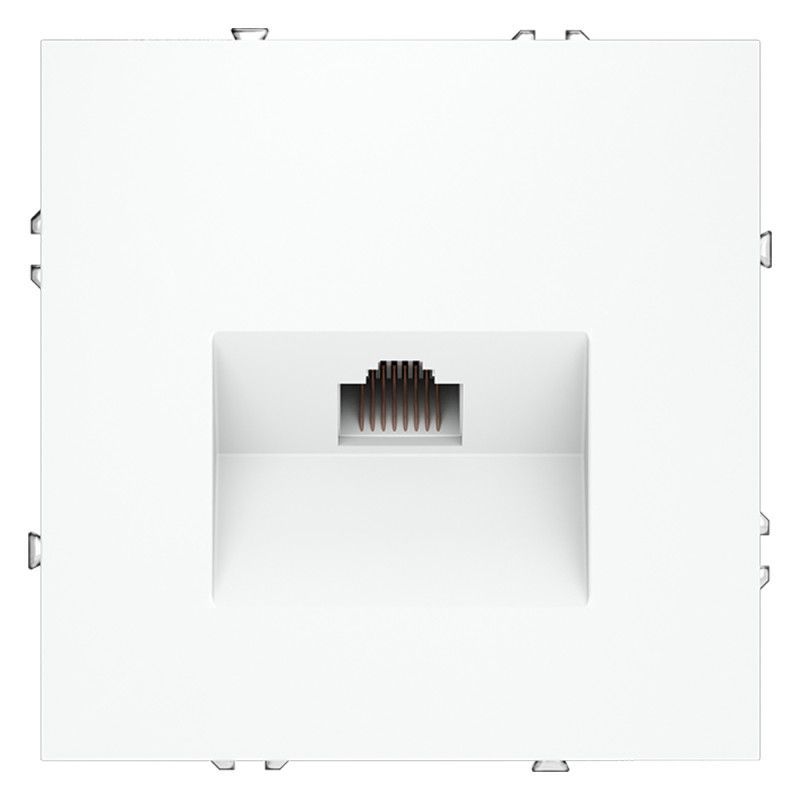 Розетка компьютерная встраиваемая Voltum S70 RJ45 кат.6, белый матовый пластик Soft touch VLS060102