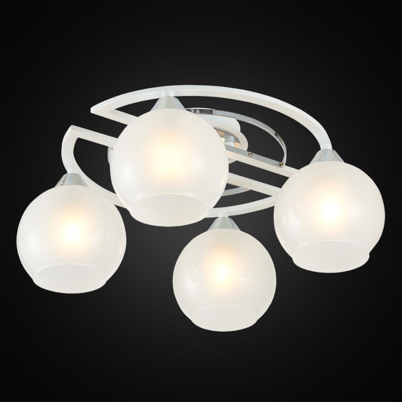 Потолочная люстра Citilux Отто CL121140, диаметр 50 см, белый-хром